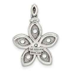 Sterling Silver Antiqued w/14k 5-stone w/Diamond Mother's Pendant QMPD28_5--6