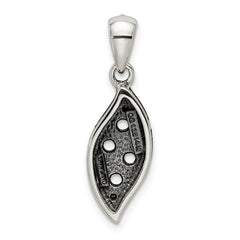 Sterling Silver Antiqued w/14k 4-stone w/Diamond Mothers Pendant Semi-Mount QMPD40_4--6