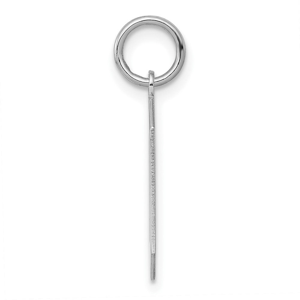 Sterling Silver/Rhodium-plated Polished Number 0 Charm QMS00
