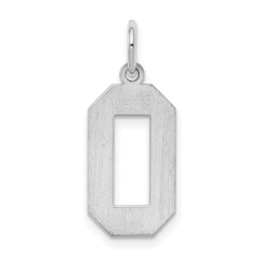 Sterling Silver/Rhodium-plated Polished Number 0 Charm QMS00