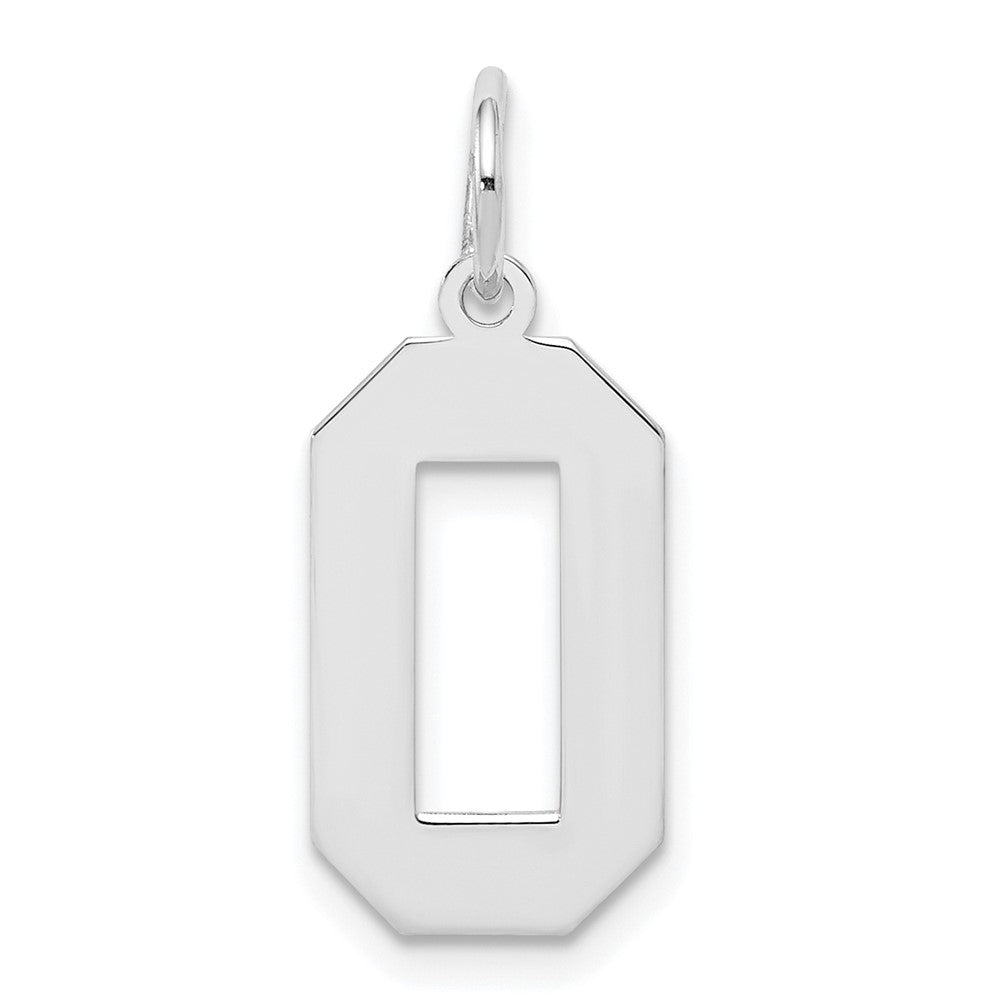 Sterling Silver/Rhodium-plated Polished Number 0 Charm QMS00