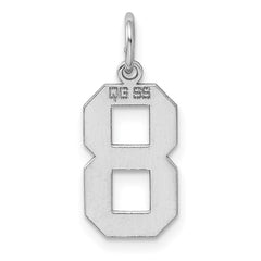Sterling Silver/Rhodium-plated Polished Number 8 Charm QMS08