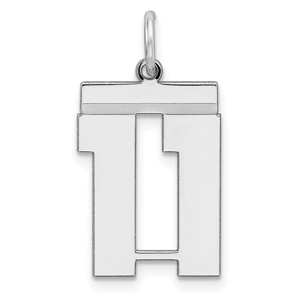 Sterling/Silver Rhodium-plated Polished Number 11 Charm QMS11