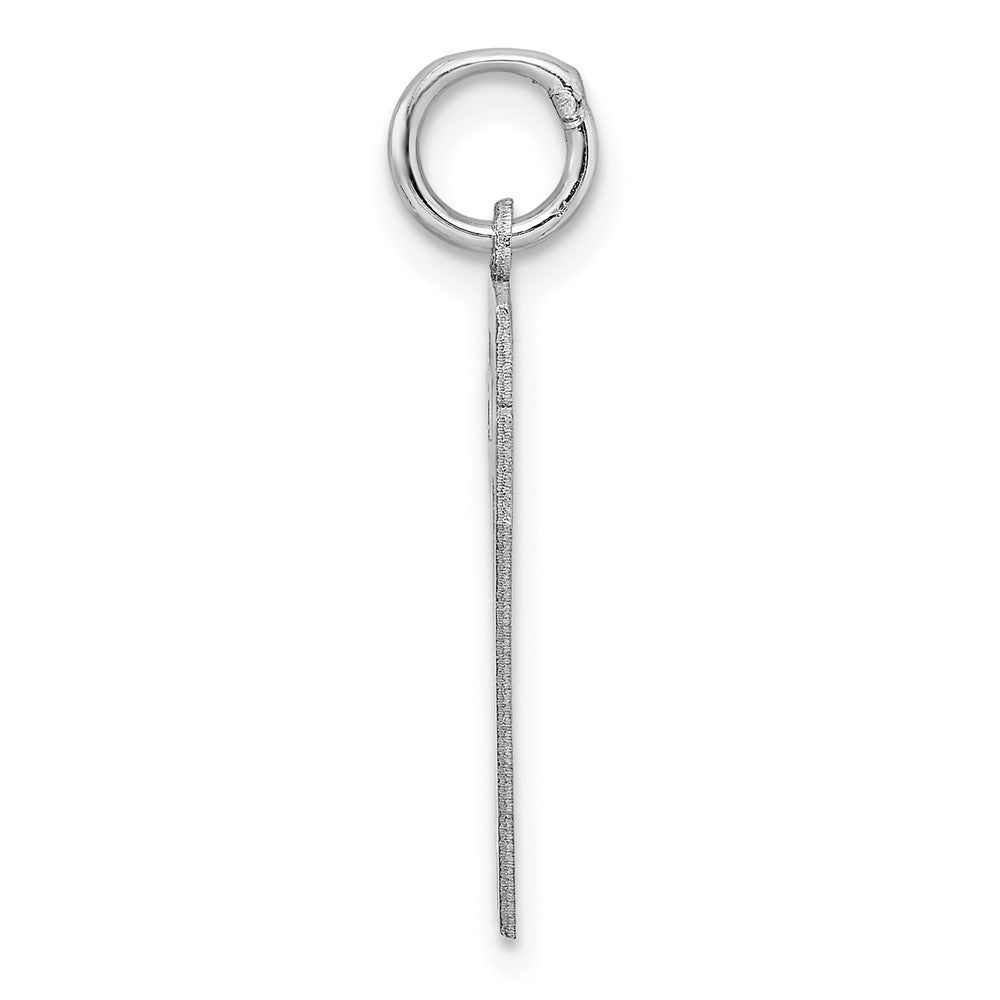 Sterling/Silver Rhodium-plated Polished Number 17 Charm QMS17