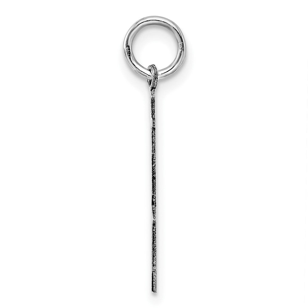Sterling/Silver Rhodium-plated Polished Number 18 Charm QMS18