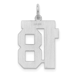 Sterling/Silver Rhodium-plated Polished Number 18 Charm QMS18