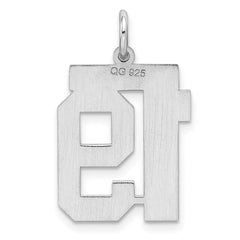 Sterling/Silver Rhodium-plated Polished Number 19 Charm QMS19