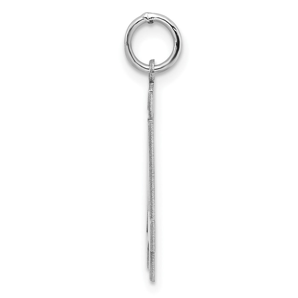 Sterling/Silver Rhodium-plated Polished Number 24 Charm QMS24