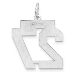 Sterling/Silver Rhodium-plated Polished Number 27 Charm QMS27