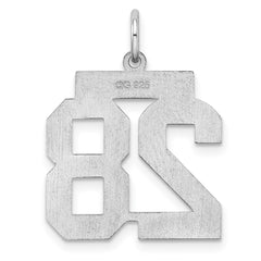 Sterling/Silver Rhodium-plated Polished Number 28 Charm QMS28