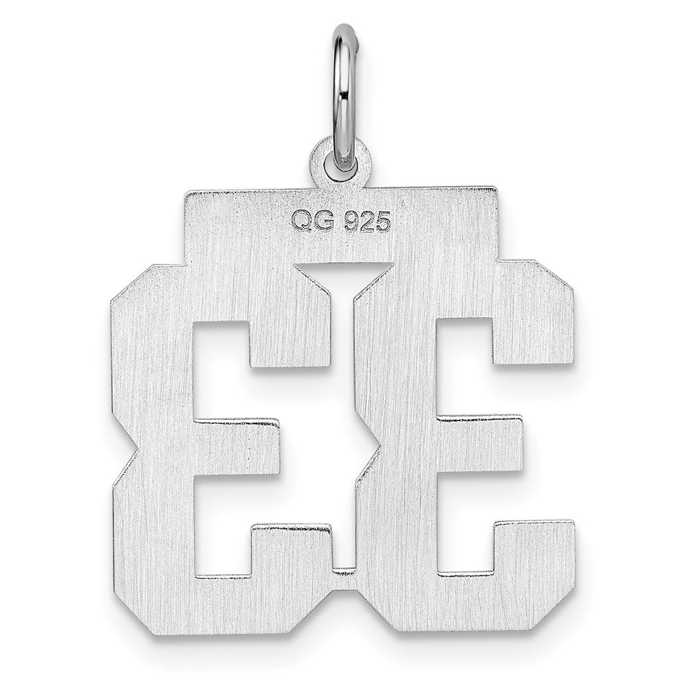 Sterling/Silver Rhodium-plated Polished Number 33 Charm QMS33