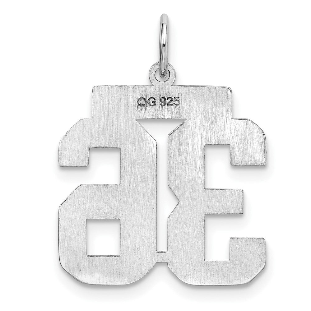 Sterling/Silver Rhodium-plated Polished Number 36 Charm QMS36