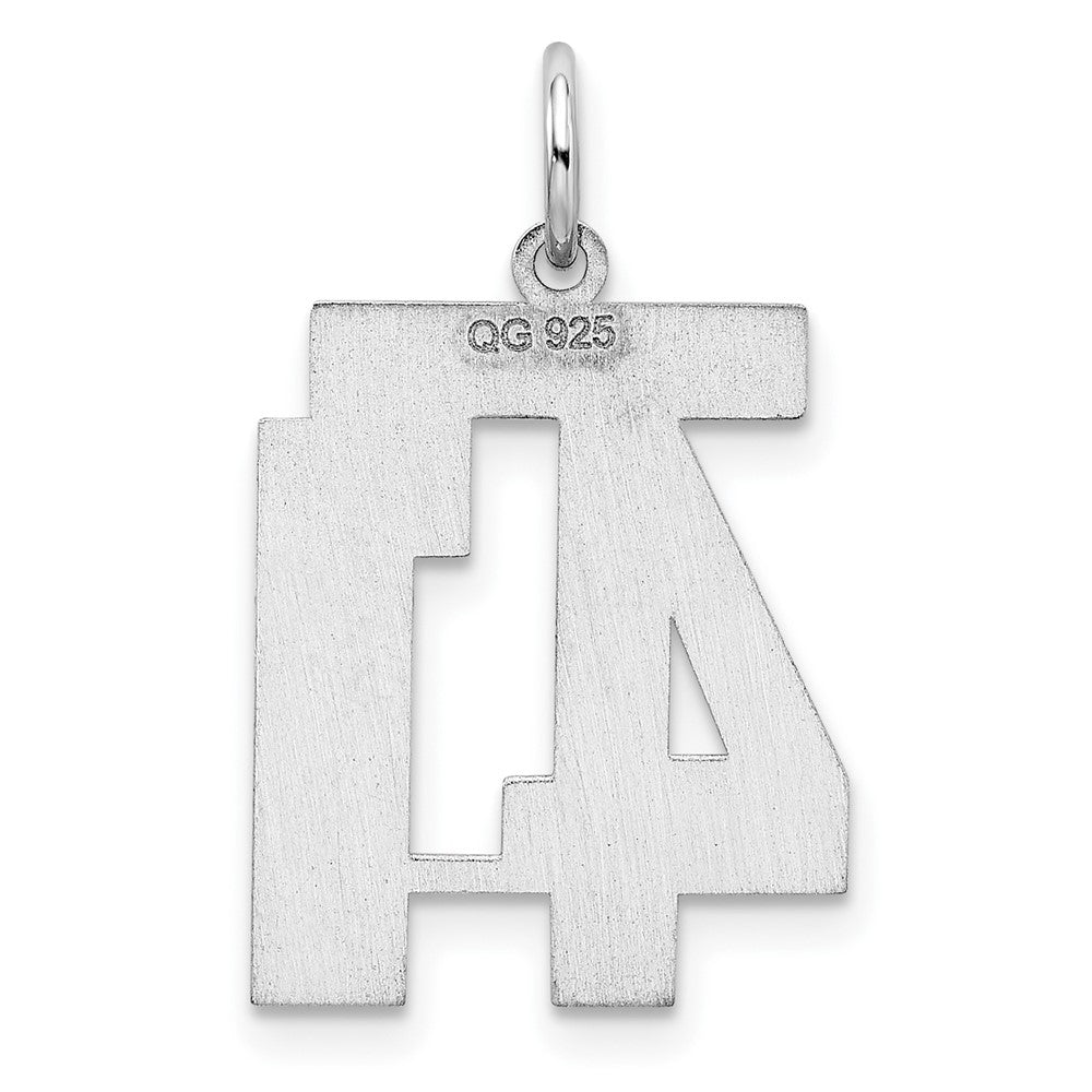 Sterling/Silver Rhodium-plated Polished Number 41 Charm QMS41