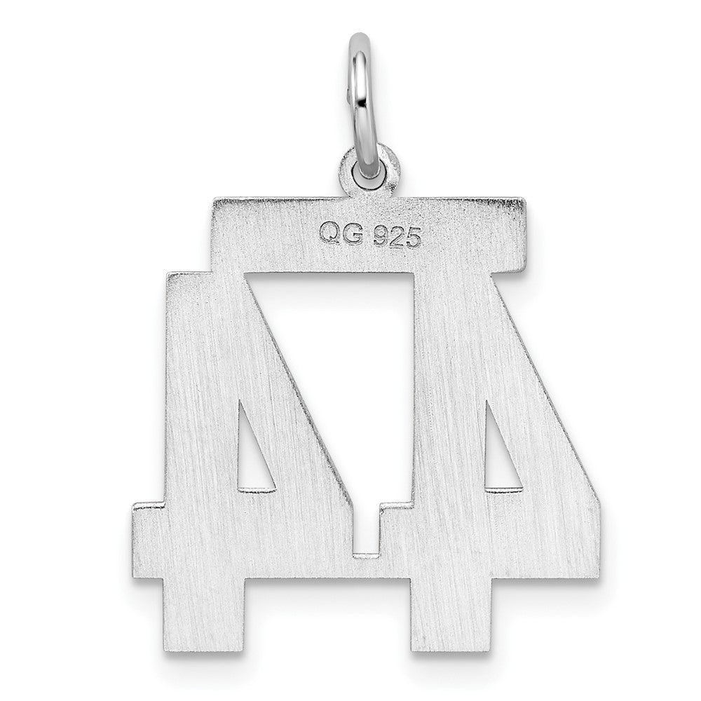 Sterling/Silver Rhodium-plated Polished Number 44 Charm QMS44