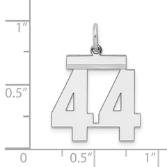 Sterling/Silver Rhodium-plated Polished Number 44 Charm QMS44