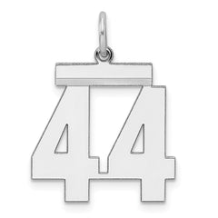 Sterling/Silver Rhodium-plated Polished Number 44 Charm QMS44