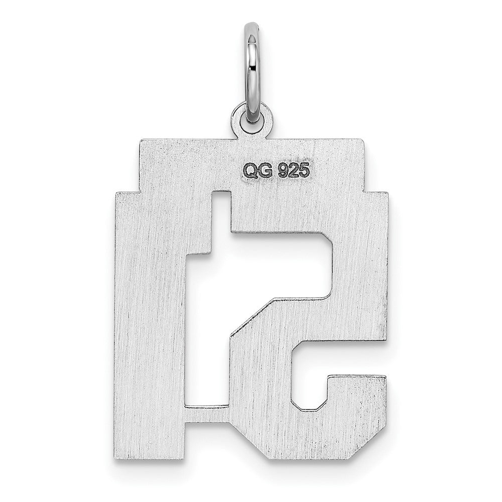 Sterling/Silver Rhodium-plated Polished Number 51 Charm QMS51