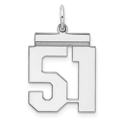 Sterling/Silver Rhodium-plated Polished Number 51 Charm QMS51