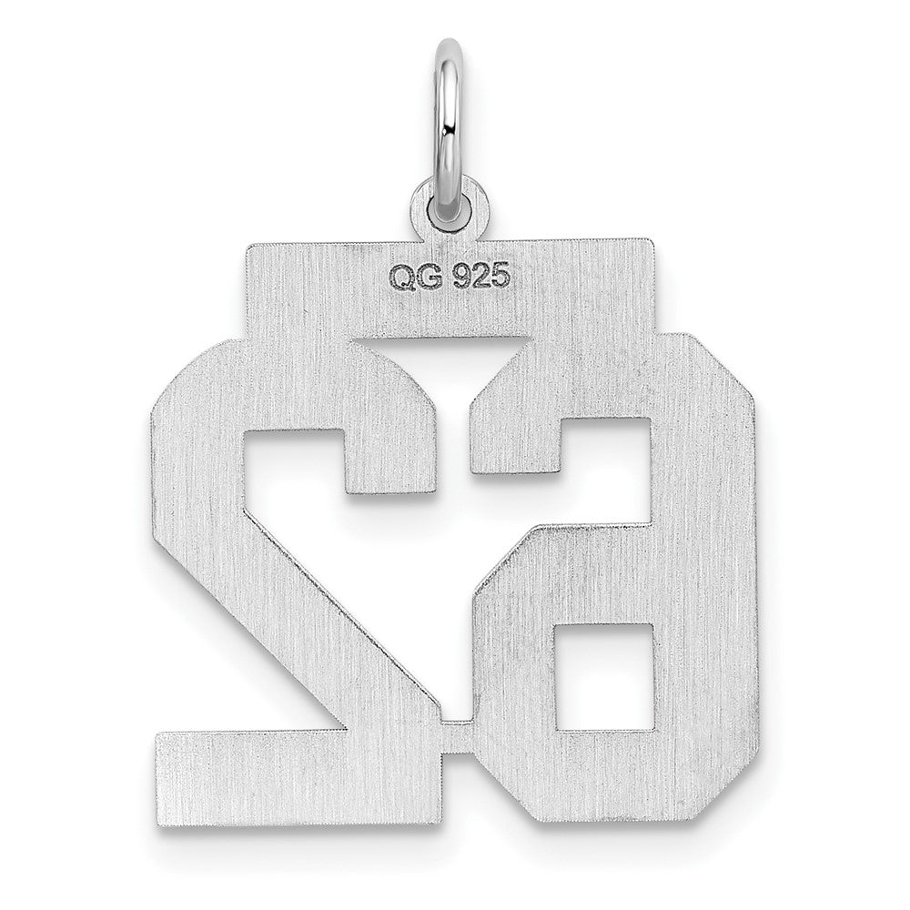 Sterling/Silver Rhodium-plated Polished Number 62 Charm QMS62