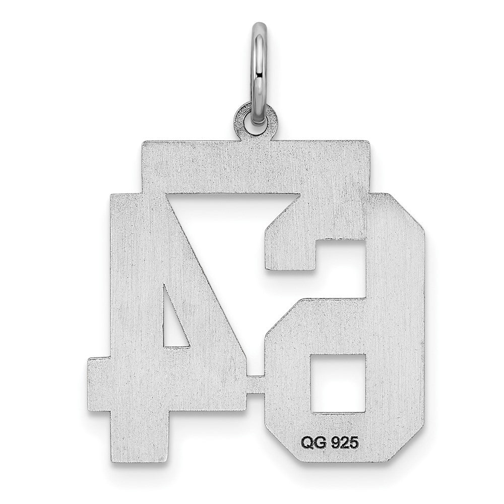 Sterling/Silver Rhodium-plated Polished Number 64 Charm QMS64