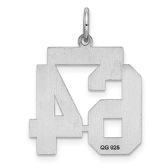 Sterling/Silver Rhodium-plated Polished Number 64 Charm QMS64