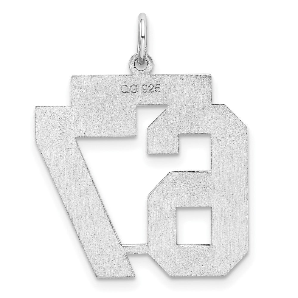 Sterling/Silver Rhodium-plated Polished Number 67 Charm QMS67