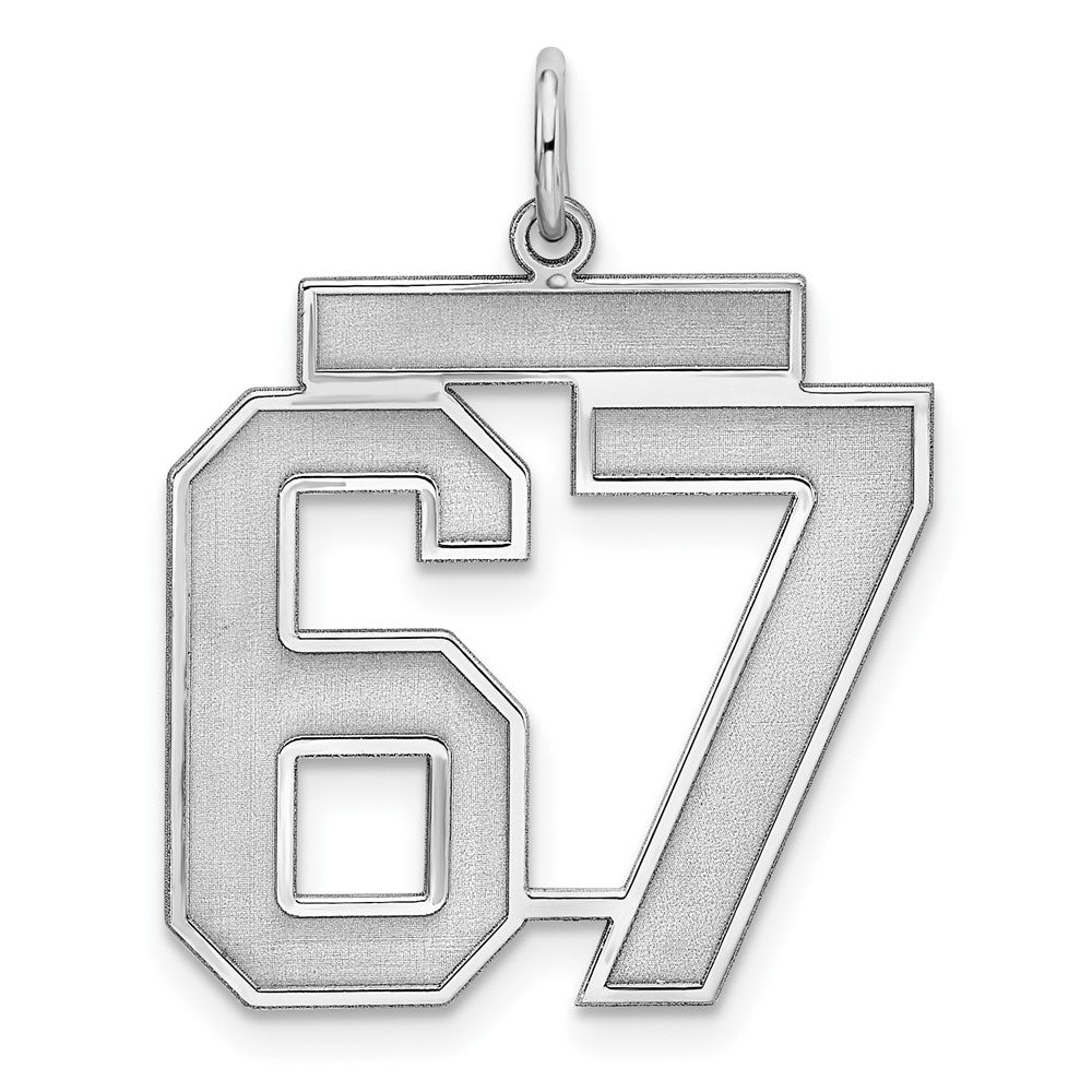 Sterling/Silver Rhodium-plated Polished Number 67 Charm QMS67