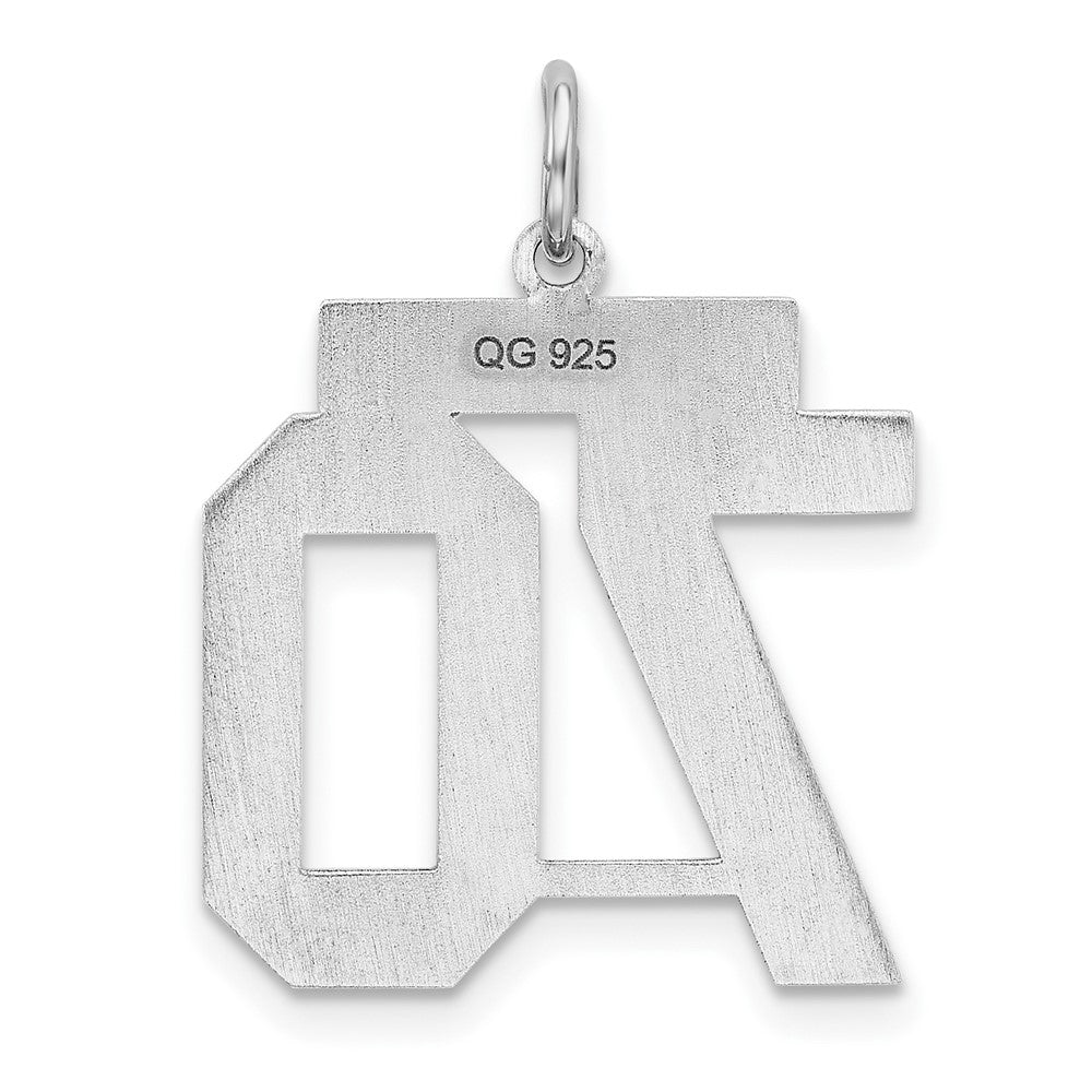 Sterling/Silver Rhodium-plated Polished Number 70 Charm QMS70