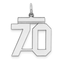 Sterling/Silver Rhodium-plated Polished Number 70 Charm QMS70