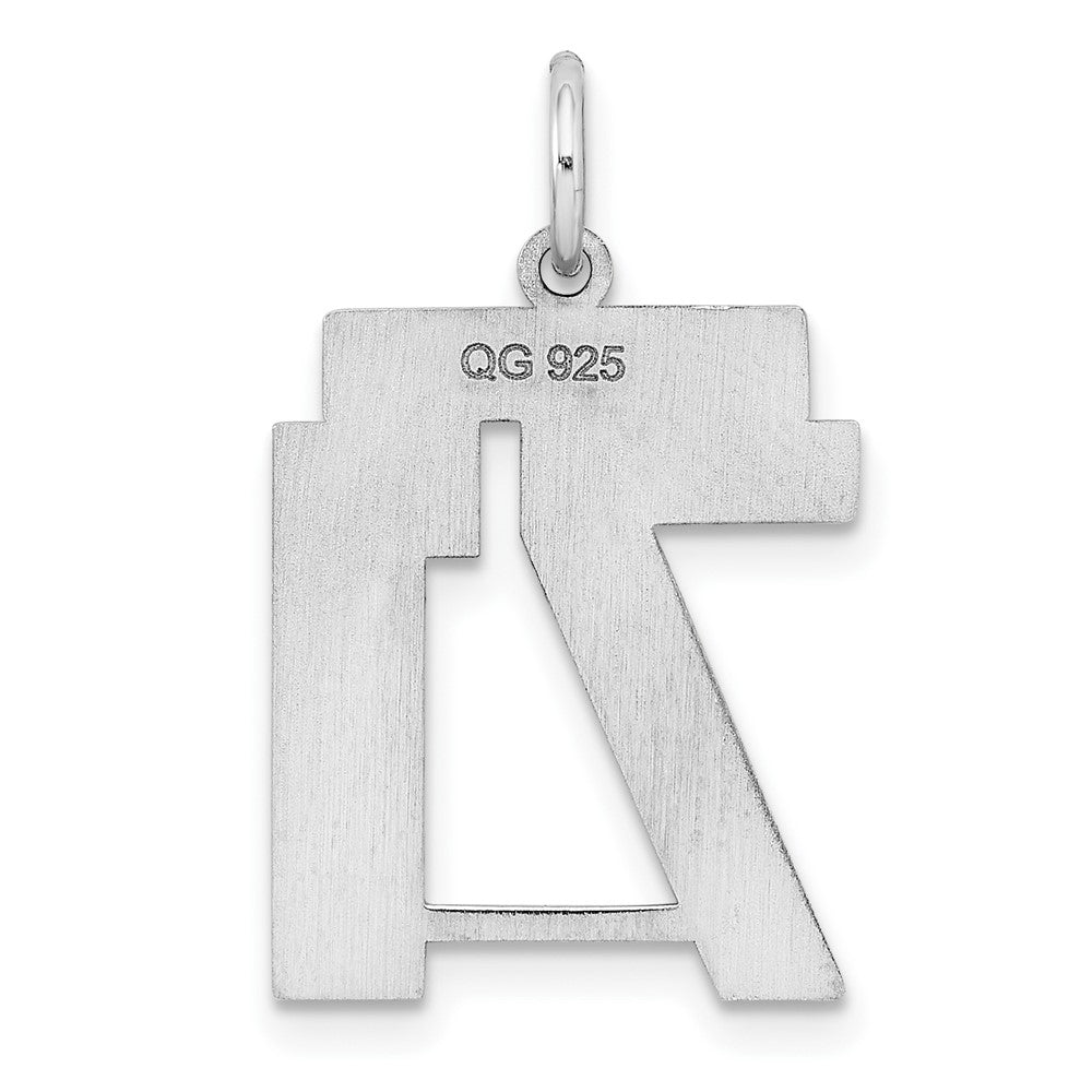 Sterling/Silver Rhodium-plated Polished Number 71 Charm QMS71