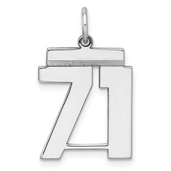 Sterling/Silver Rhodium-plated Polished Number 71 Charm QMS71