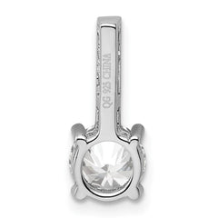 Sterling Silver Rhodium-plated CZ Pendant QP1102
