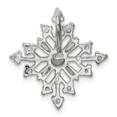 Sterling Silver Rhodium-plated CZ Snowflake Slide QP1124