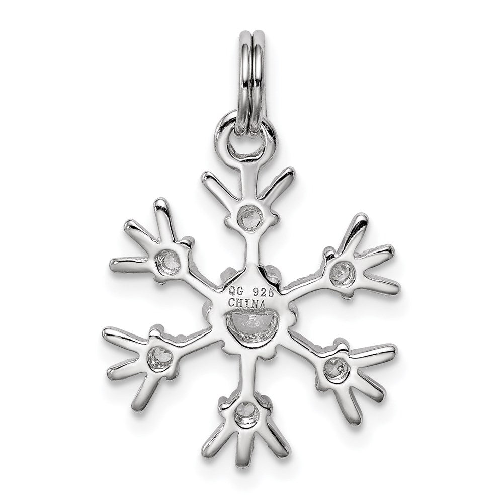 Sterling Silver Rhodium-plated CZ Snowflake Charm QP1125