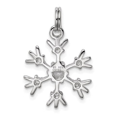 Sterling Silver Rhodium-plated CZ Snowflake Charm QP1125