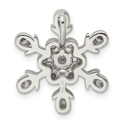 Sterling Silver Rhodium-plated CZ Snowflake Chain Slide QP1127