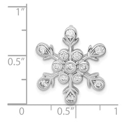 Sterling Silver Rhodium-plated CZ Snowflake Chain Slide QP1127