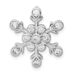 Sterling Silver Rhodium-plated CZ Snowflake Chain Slide QP1127