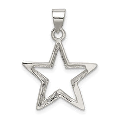Sterling Silver Rhodium-plated CZ Star Pendant QP1149
