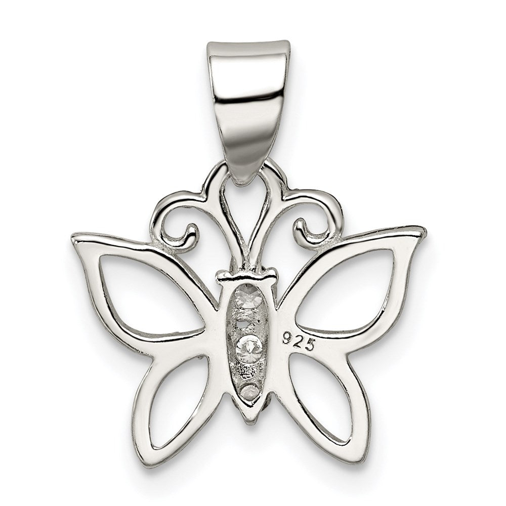 Sterling Silver CZ Butterfly Pendant QP1165
