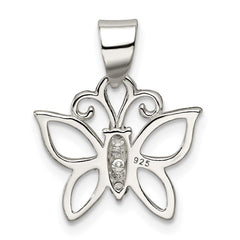 Sterling Silver CZ Butterfly Pendant QP1165