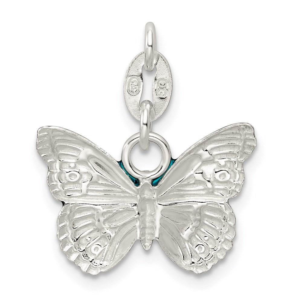 Sterling Silver Enameled Butterfly Charm QP1166