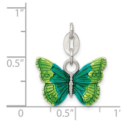 Sterling Silver Enameled Butterfly Charm QP1166