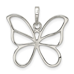 Sterling Silver Polished Butterfly Pendant QP1172
