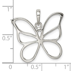 Sterling Silver Polished Butterfly Pendant QP1172