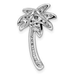 Sterling Silver Rhodium-plated CZ Palm Tree Chain Slide QP1183