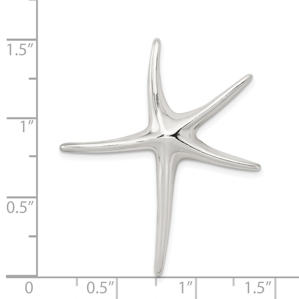 Sterling Silver Rhodium-plated Starfish Pendant QP1186