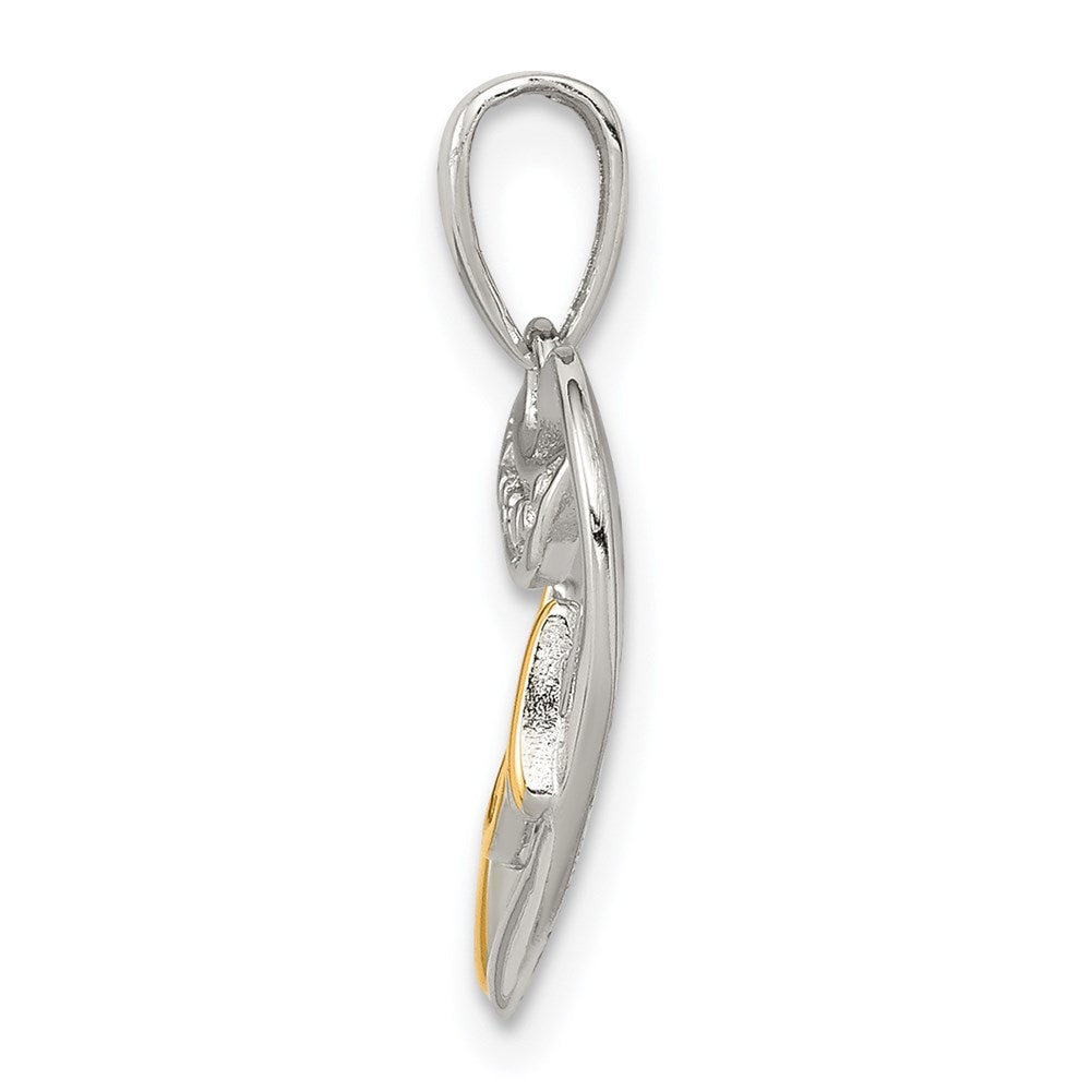 Sterling Silver Vermeil Diamond Mom Pendant QP1187