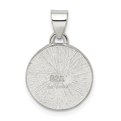 Sterling Silver 4 Leaf Clover Clear Enamel Pendant QP1225