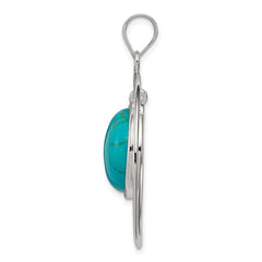 Sterling Silver Circle Turquoise Pendant QP1319